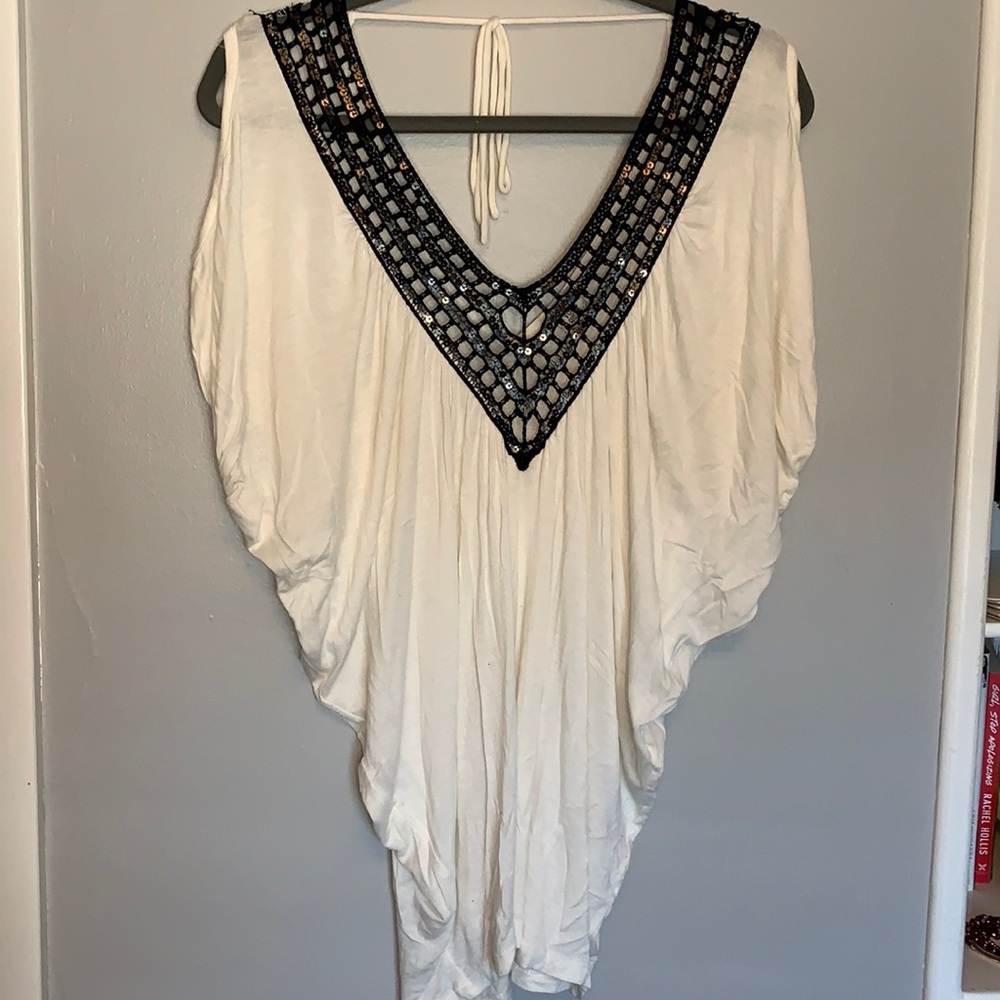 Cream Cold Shoulder Top